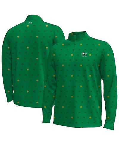 Under Armour Men's Green Notre Dame Fighting Irish Gameday Armourfuse Half-Zip Jacket