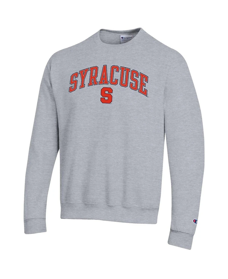 Champion Men's Heather Gray Syracuse Orange Arch Over Logo Pullover Sweatshirt