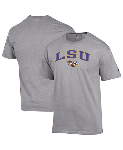 Champion Men's Heather Gray Lsu Tigers Arch Over Logo T-Shirt