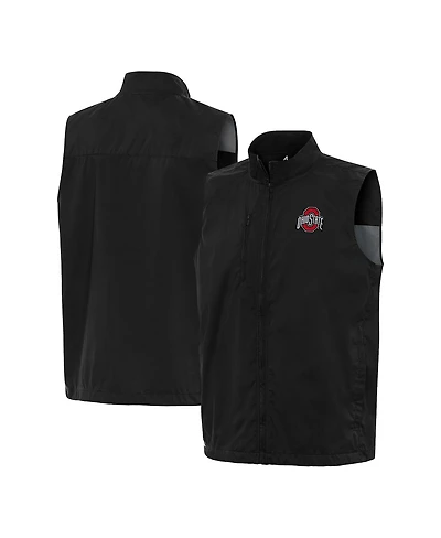 Antigua Men's Black Ohio State Buckeyes Brisk Full-Zip Vest