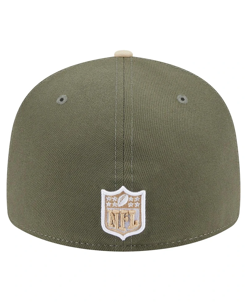 New Era Men's Light Beige/Olive Detroit Lions Two-Tone Color Pack Split Panel 59FIFTY Fitted Hat