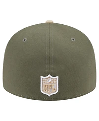 New Era Men's Light Beige/Olive Detroit Lions Two-Tone Color Pack Split Panel 59FIFTY Fitted Hat