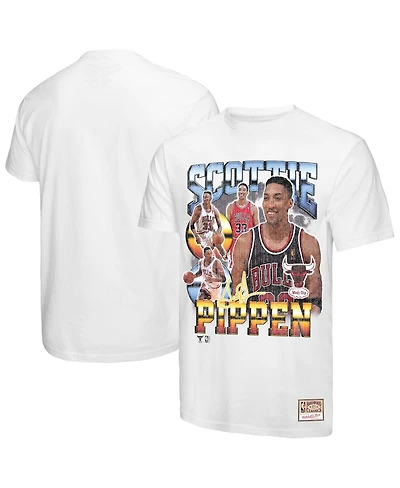 Mitchell & Ness Men's Scottie Pippen White Chicago Bulls Hardwood Classics Commemorative Player Collage T-Shirt