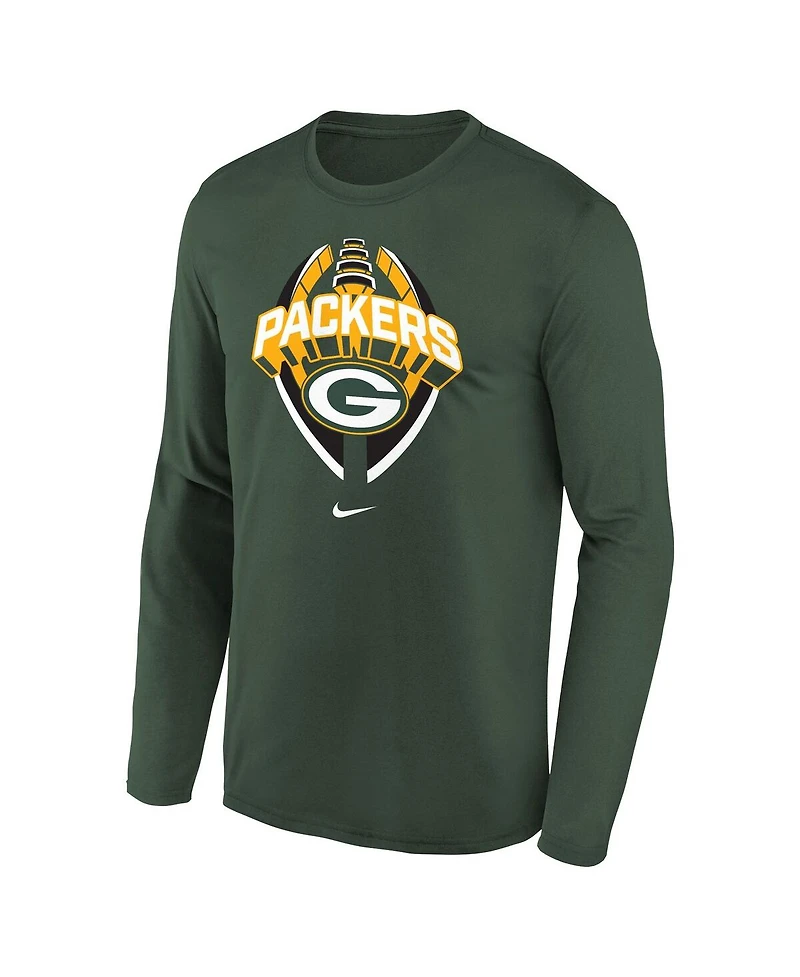 Nike Big Boys and Girls Green Bay Packers Primetime Legend Icon Long Sleeve Performance T-Shirt