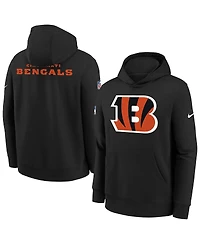 Nike Big Boys and Girls Black Cincinnati Bengals Sideline Club Fleece Hoodie