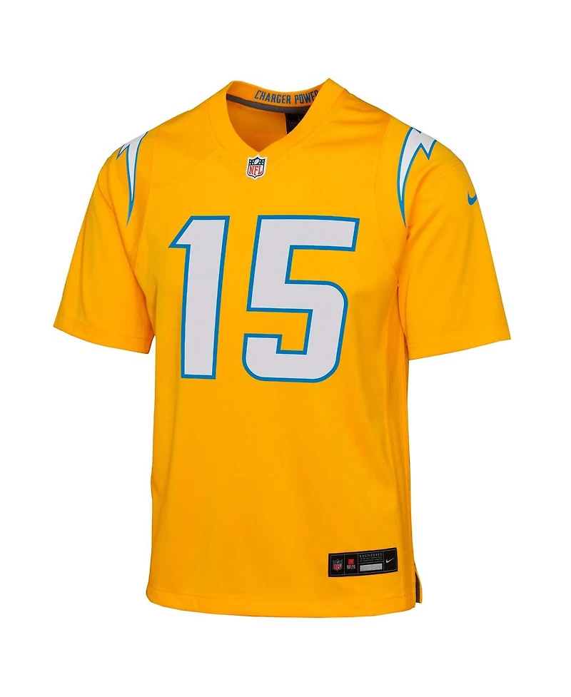 Nike Big Boys and Girls Ladd McConkey Gold Los Angeles Chargers Alternate Charger Power Game Player Jersey