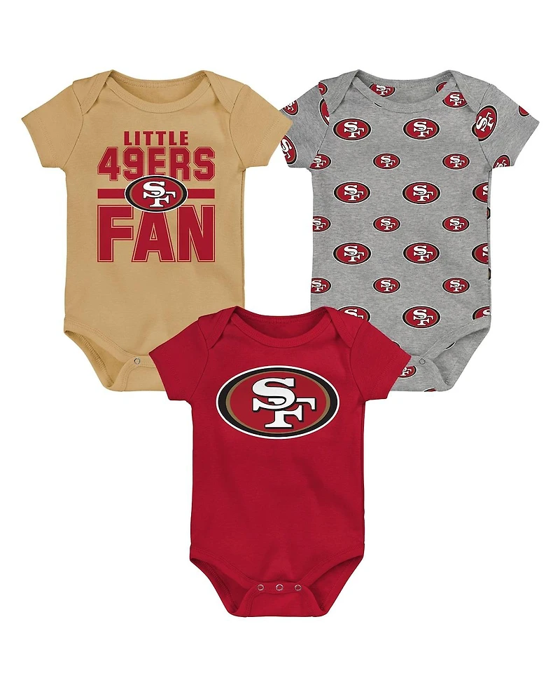 Outerstuff Newborn 3-Pack San Francisco 49ers Little Tike Bodysuit Set