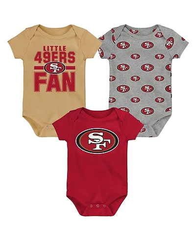 Outerstuff Newborn 3-Pack San Francisco 49ers Little Tike Bodysuit Set