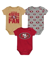 Outerstuff Newborn 3-Pack San Francisco 49ers Little Tike Bodysuit Set