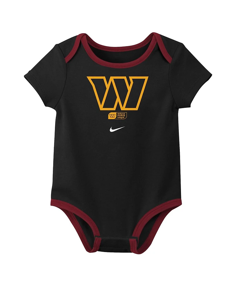 Nike Baby Boys and Girls 3-Pack Jayden Daniels Washington Commanders Name Number Bodysuit Set