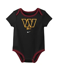 Nike Baby Boys and Girls 3-Pack Jayden Daniels Washington Commanders Name Number Bodysuit Set