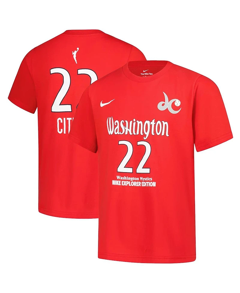 Nike Big Boys and Girls Sonia Citron Red Washington Mystics Explorer Edition Name Number T-Shirt