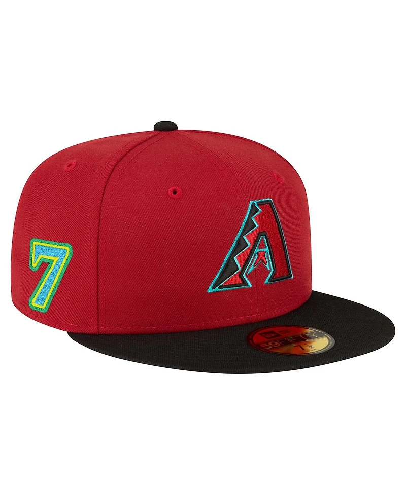 New Era Men's Corbin Carroll Red Arizona Diamondbacks 2025 Player's Weekend 59FIFTY Fitted Hat