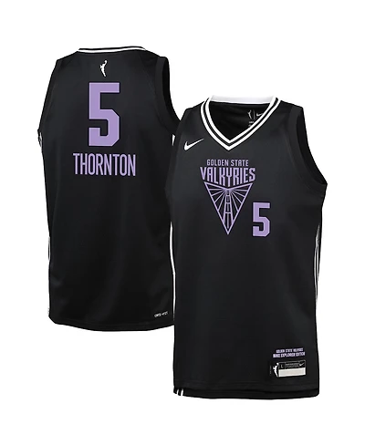 Nike Big Boys and Girls Kayla Thornton Eclipse Black Golden State Valkyries Explorer Edition Victory Player Jersey
