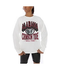 Gameday Couture Women's White Alabama Crimson Tide Midweight Oversized Long Sleeve T-Shirt