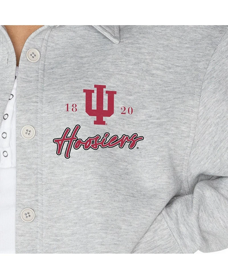 Gameday Couture Women's Ash Indiana Hoosiers Foundation Full-Button Long Sleeve Overshirt