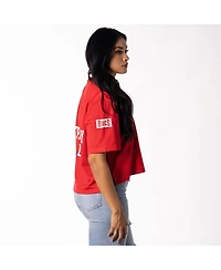 The Wild Collective Women's Red Tampa Bay Buccaneers Alternate V-Neck Fashion Jersey T-Shirt