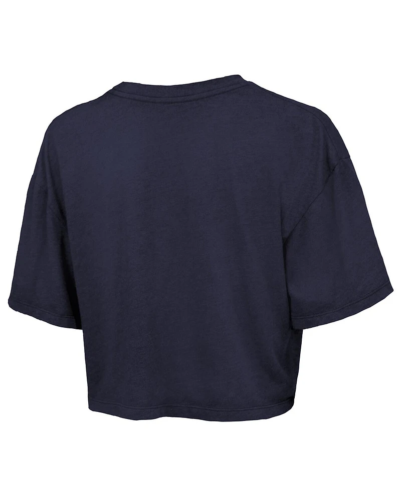 Majestic Women's Navy Minnesota Lynx Chalk Stripe Boxy Crop Top