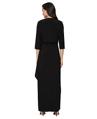 Alex Evenings Women's Matte Jersey Long Jacket Dress