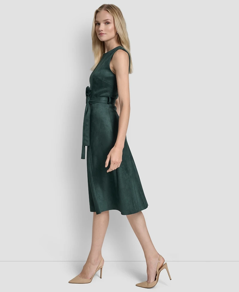 Dkny Women's Sleeveless Crew Neck Fit & Flare Dress