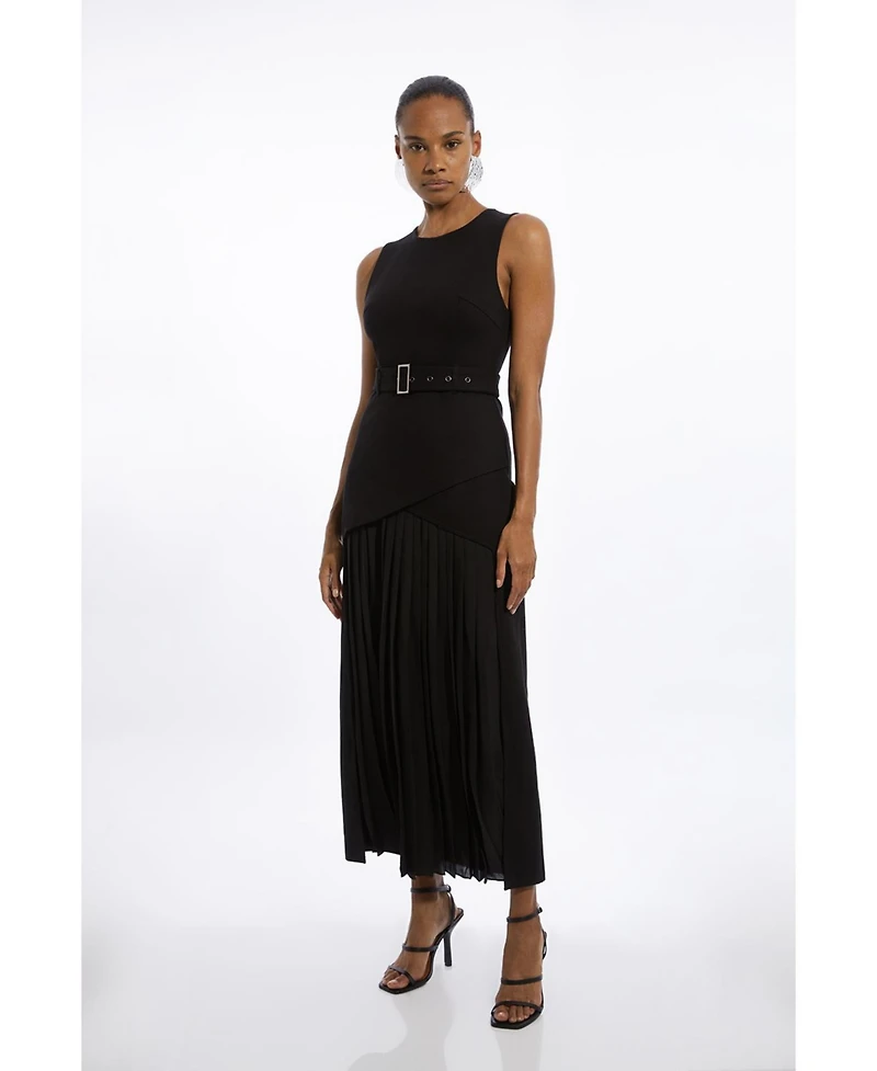 Karen Millen Women's Jersey Pleated Maxi Dress