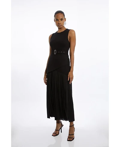 Karen Millen Women's Jersey Pleated Maxi Dress