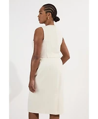 Karen Millen Women's Essential Belted Tailored Midi Dress