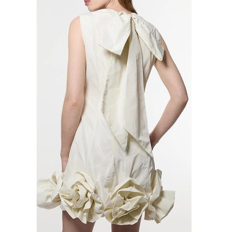 Karen Millen Taffeta Rosette Woven Mini Dress