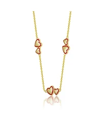 GiGiGirl 14K Gold Plated with Red Enamel Heart Necklace