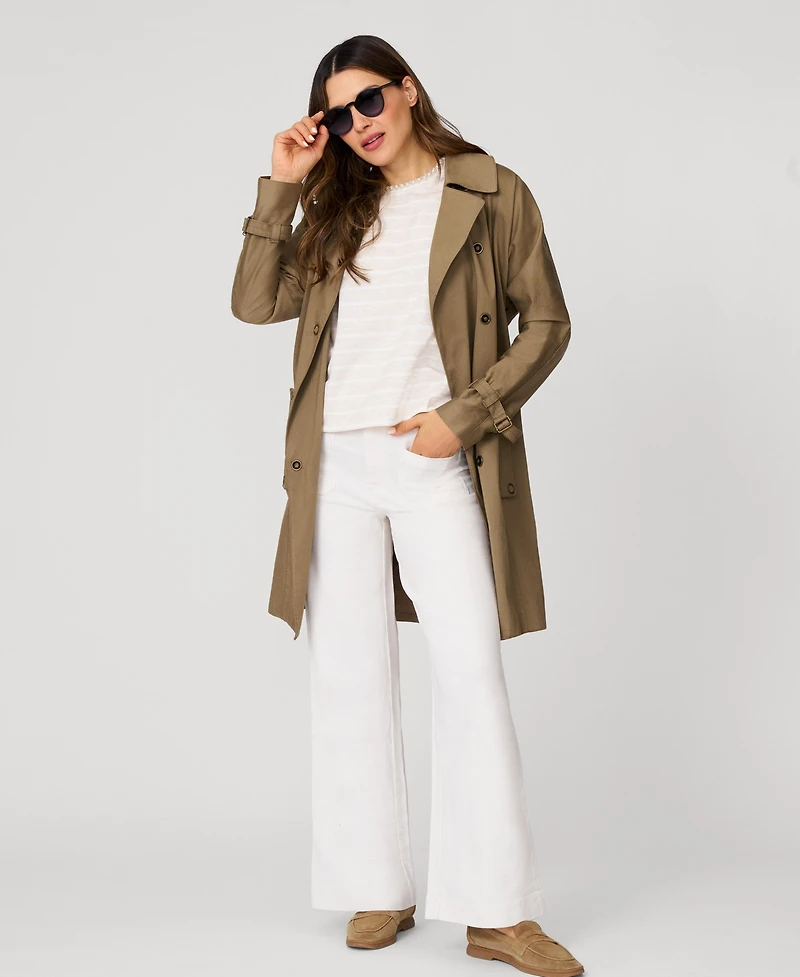 Cable & Gauge Women's Striped Crewneck Relaxed Tee