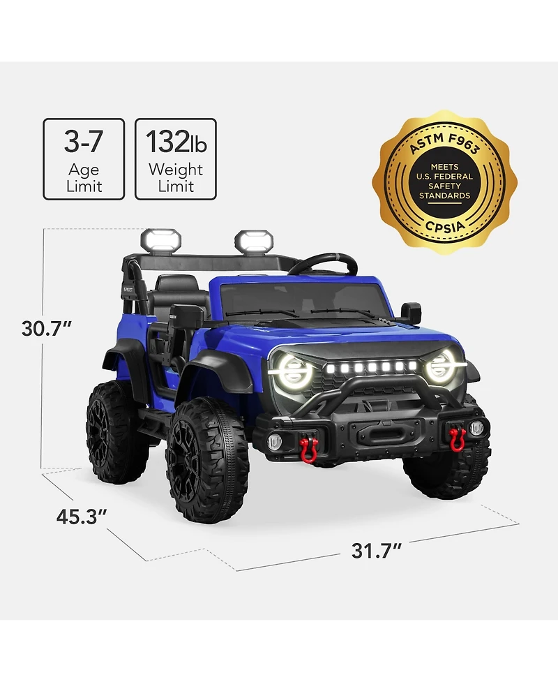 Best Choice Products Kids 24V 2-Seater Electric Ride-On Car Truck w/ Parent Control, Bluetooth, Led Lights