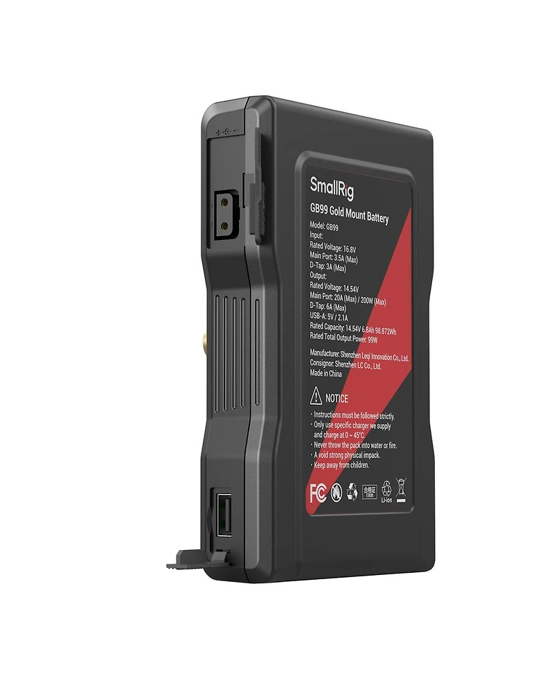 SmallRig GB99 99Wh 14.8V 6800mAh Lithium-Ion Gold Mount Battery
