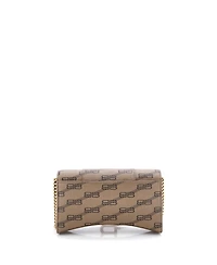 Pre-Owned Balenciaga Hourglass Chain Wallet Bb Coated Canvas
