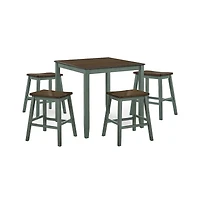 Enitial Star Silva Wood 5-Piece Counter Dining Set