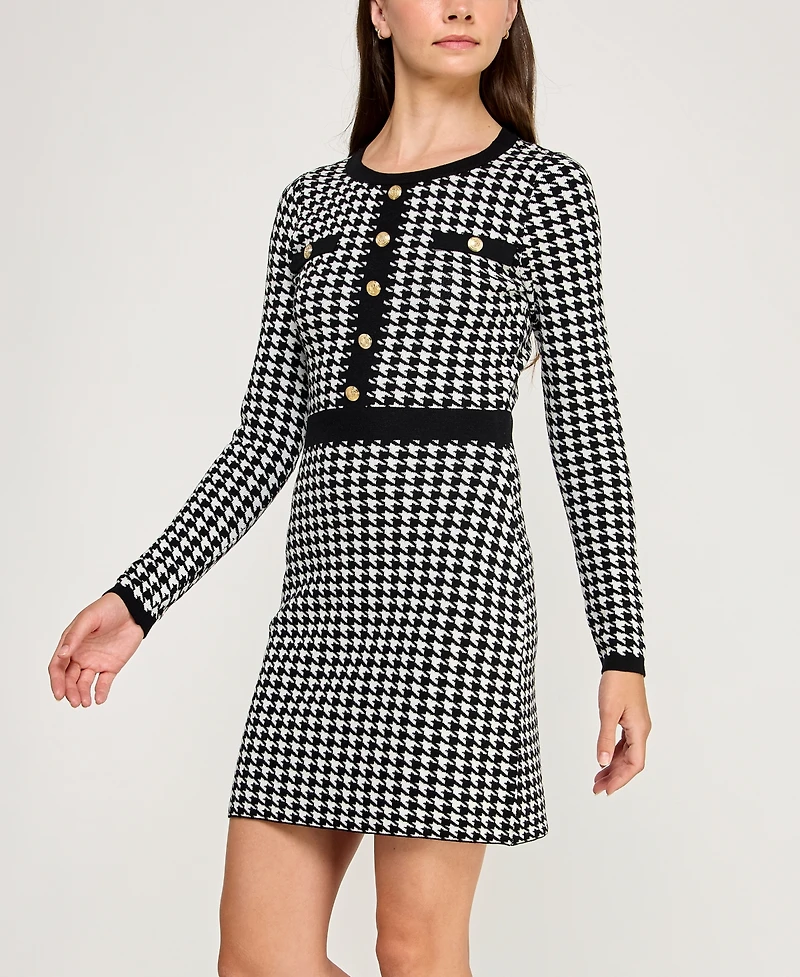 Bcx Juniors' Long Sleeve Crewneck Sweater Dress