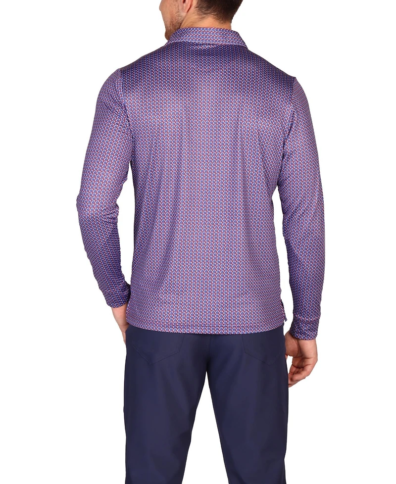 Tailorbyrd men's Big & Tall Footballs Long Sleeve Performance Polo