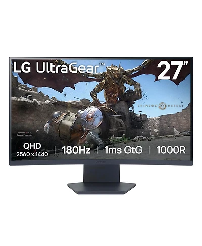 Lg UltraGear 27GS60QC-b 27" 16:9 Qhd 180Hz Curved Va Lcd Hdr Gaming Monitor