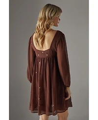 Warehouse Women's Hand Embellished Square Neck Mini Dress
