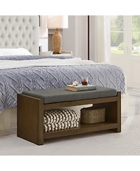 Streamdale Furniture 40" Accent Bench with Shoe Rack Granite