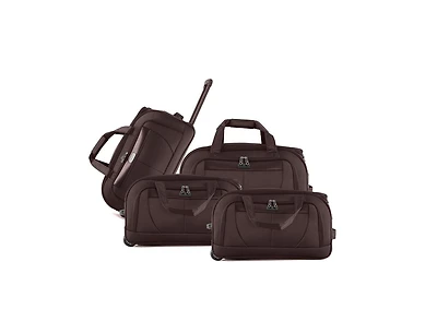 Izod Carol Lightweight Soft Shell Rolling Duffel Bag with Wheels and Telescopic Handle - Travel-Ready Luggage 4 Piece Set