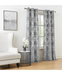 5th Avenue Lux Sophia Burn Out Grommet Window Curtain Panel Pair 2 Piece Window Curtain