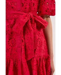 Karen Millen Women's Woven Tie Waist Mini Dress