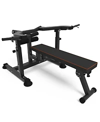 Zenova Adjustable Chest Press Machine with Independent Converging Arms, Flat/Incline Weight Bench for Home Gym, Ab Workout & Strength Training Equipme