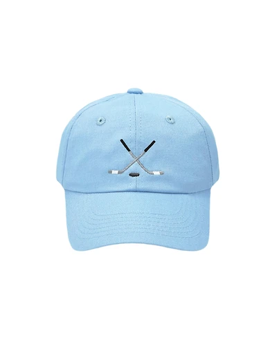 Bits & Bows Toddler Hockey Baseball Hat in Blue