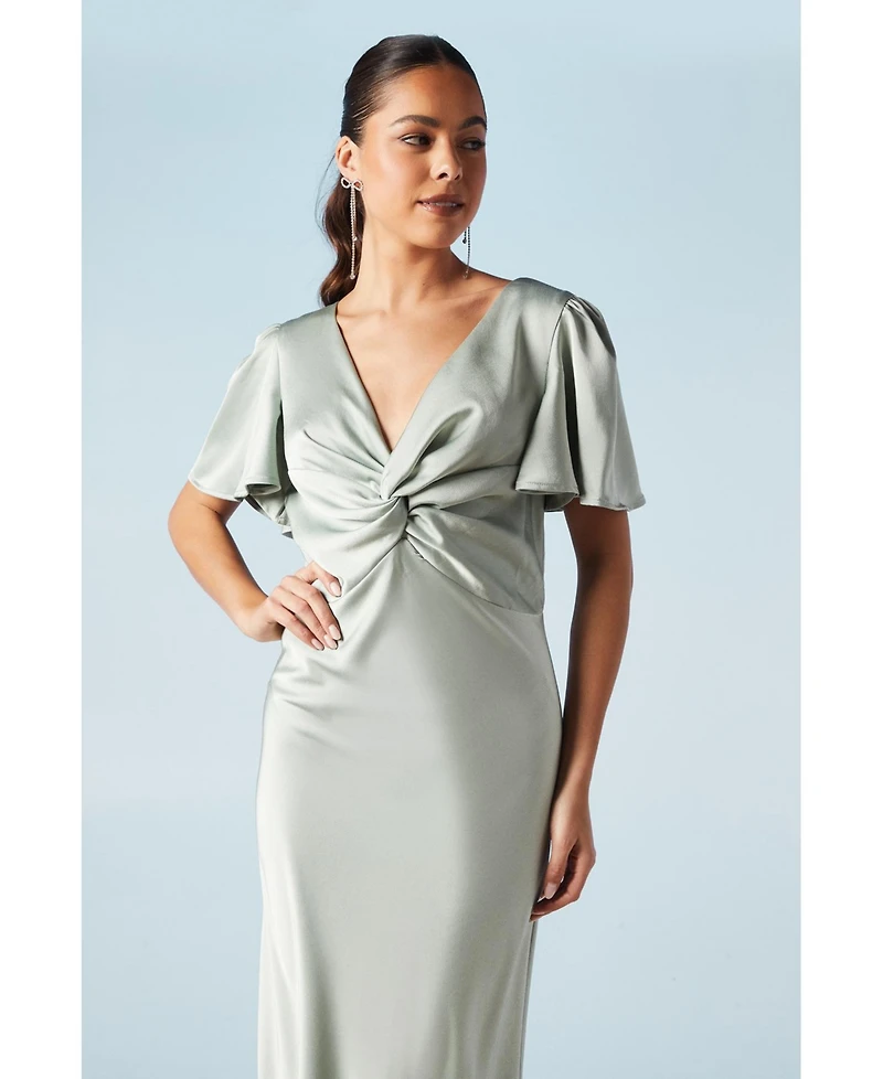 Oasis Satin Midi Bridesmaids Dress