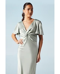 Oasis Satin Midi Bridesmaids Dress