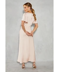 Oasis Satin Midi Bridesmaids Dress