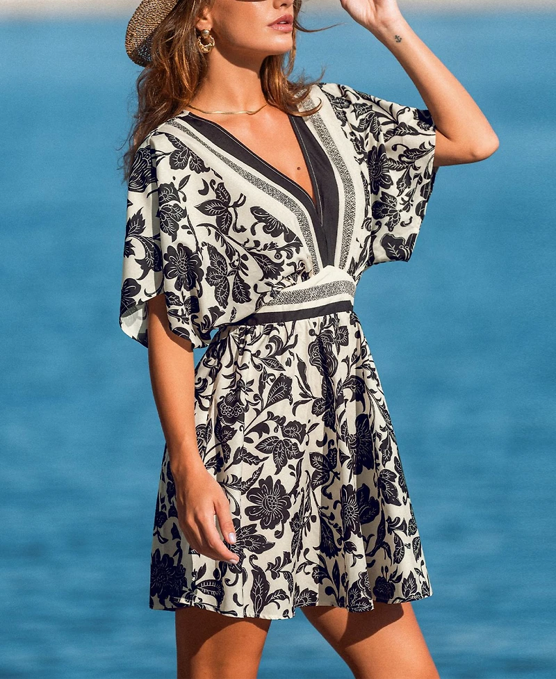 Cupshe Women's Break the Ice Floral Mini Beach Dress