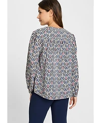 Olsen Retro Print Tunic Blouse