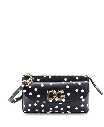 Pre-Owned Dolce & Gabbana Flap Phone Holder with Strap Printed Leather